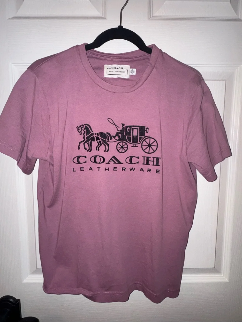 Coach Mauve Short Sleeve embroidered Logo Tee